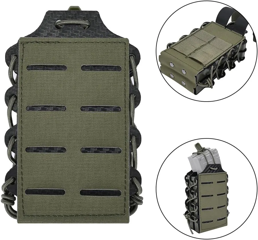 SINAIRSOFT Molle 5.56 Mag Pouch,Double Mag Holster for 5.56 mm Rifle Magazines,Universal MOLLE Tactical Open-Top Quick Release Mag Pouches for Tactical Vests/Backpacks/Belts