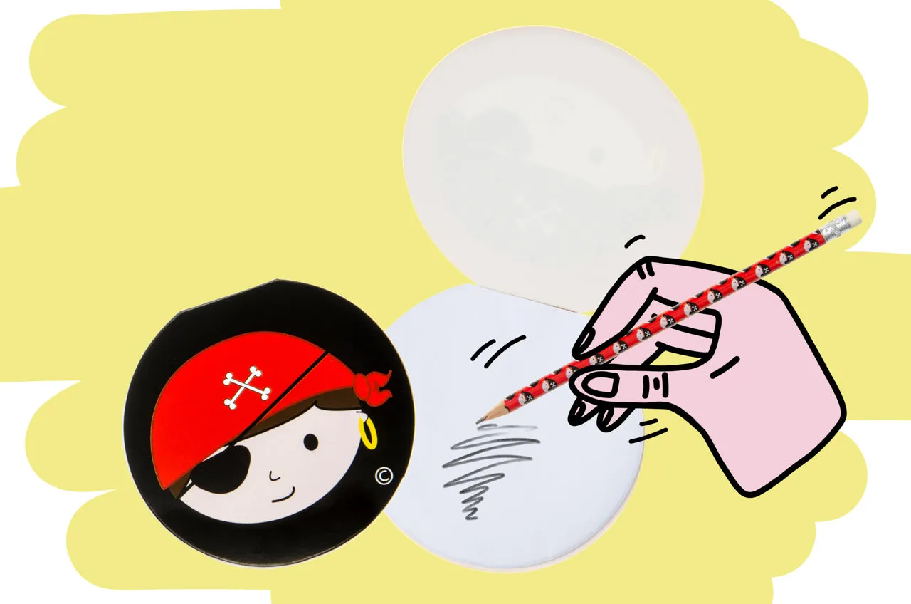 Single Round Pirate Design Notebook 8cm