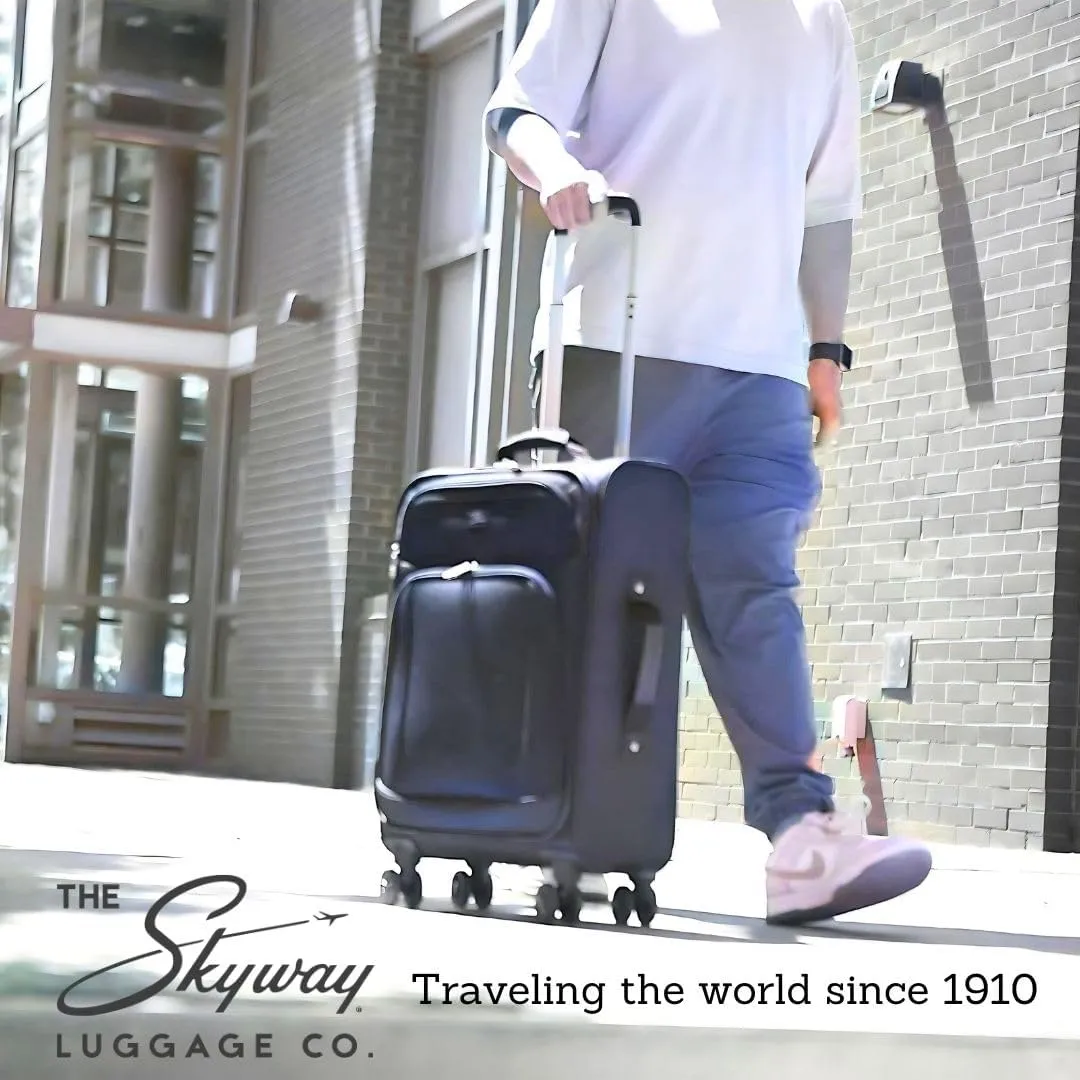 Skyway Epic Softside Large Checked Luggage - Lightweight Suitcase with Wheels | TSA Approved Travel Bag | Spinner Suitcase | Large Luggage Set with Telescoping Handle, 28 inch, Plum