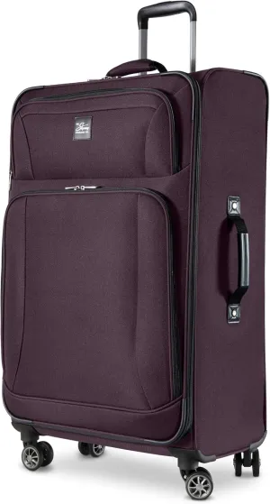 Skyway Epic Softside Large Checked Luggage - Lightweight Suitcase with Wheels | TSA Approved Travel Bag | Spinner Suitcase | Large Luggage Set with Telescoping Handle, 28 inch, Plum