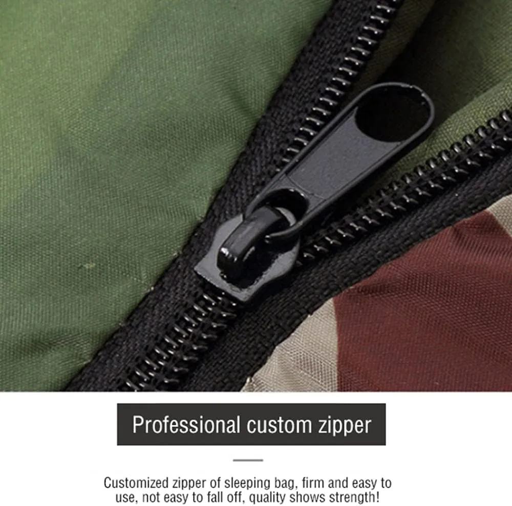 Sleeping Bag for Adults, Envelope Compact Outdoor Sleeping Bags, with Compression Sack, for Adults & Kids -Indoor & Outdoor, Camping, Backpacking, Hiking-1.3kg_Green Camouflage Super