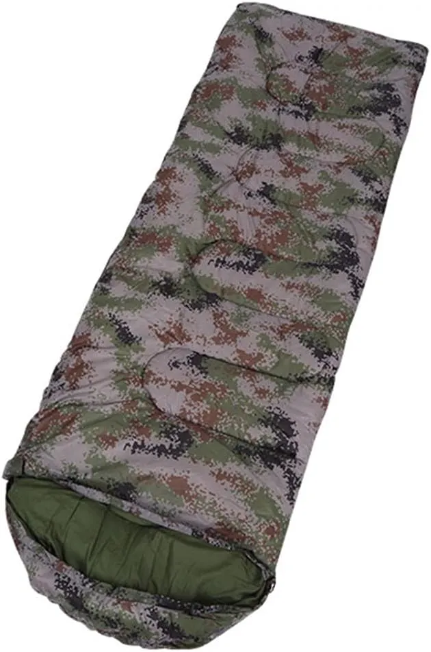 Sleeping Bag for Adults, Envelope Compact Outdoor Sleeping Bags, with Compression Sack, for Adults & Kids -Indoor & Outdoor, Camping, Backpacking, Hiking-1.3kg_Green Camouflage Super