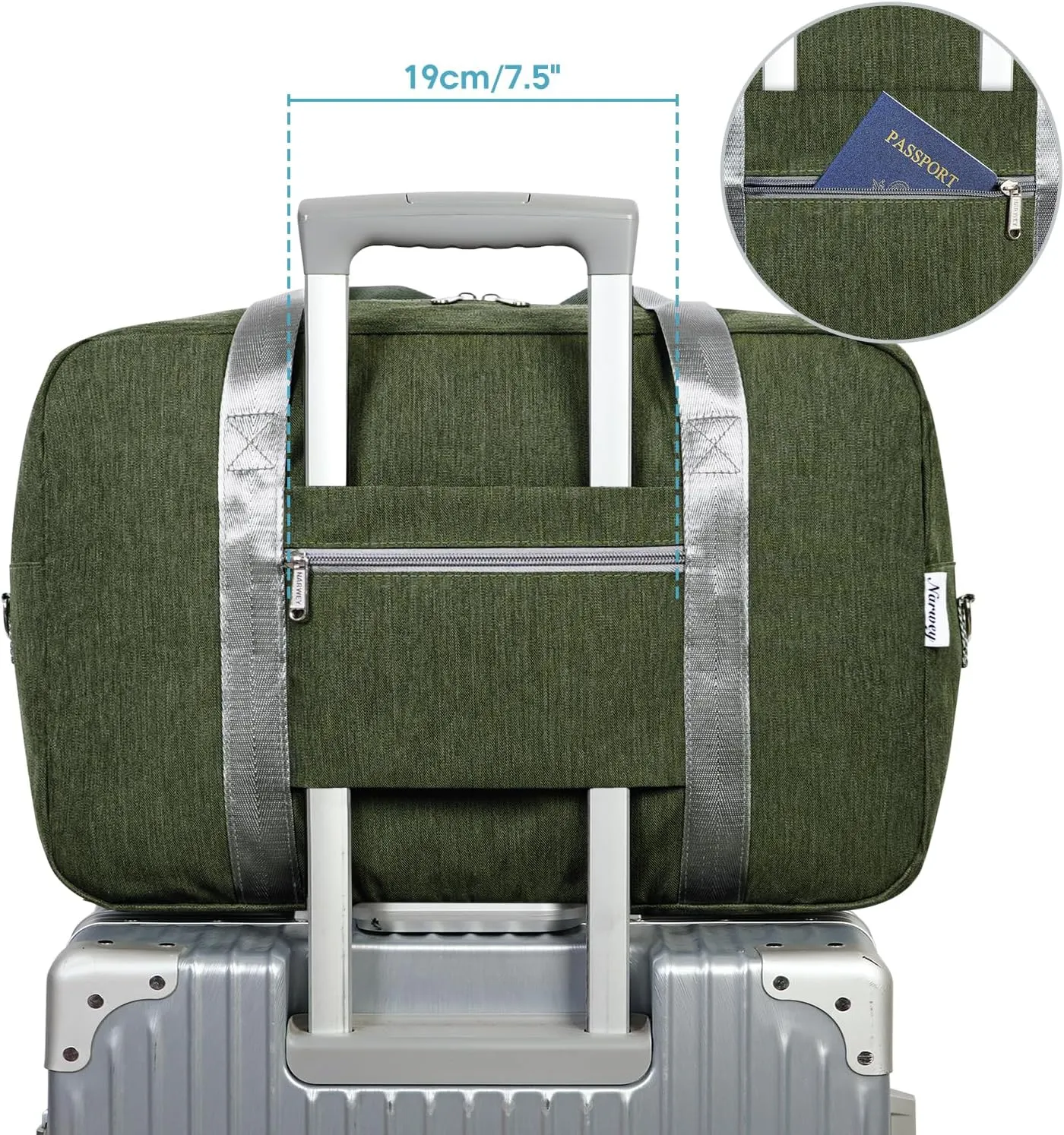 Small Carry On Bag For Spirit Airlines Personal Item Bag 18x14x8 Foldable Travel Duffel Bag Underseat Carry on Luggage for Women and Men 25L (Army Green)