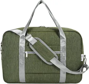 Small Carry On Bag For Spirit Airlines Personal Item Bag 18x14x8 Foldable Travel Duffel Bag Underseat Carry on Luggage for Women and Men 25L (Army Green)