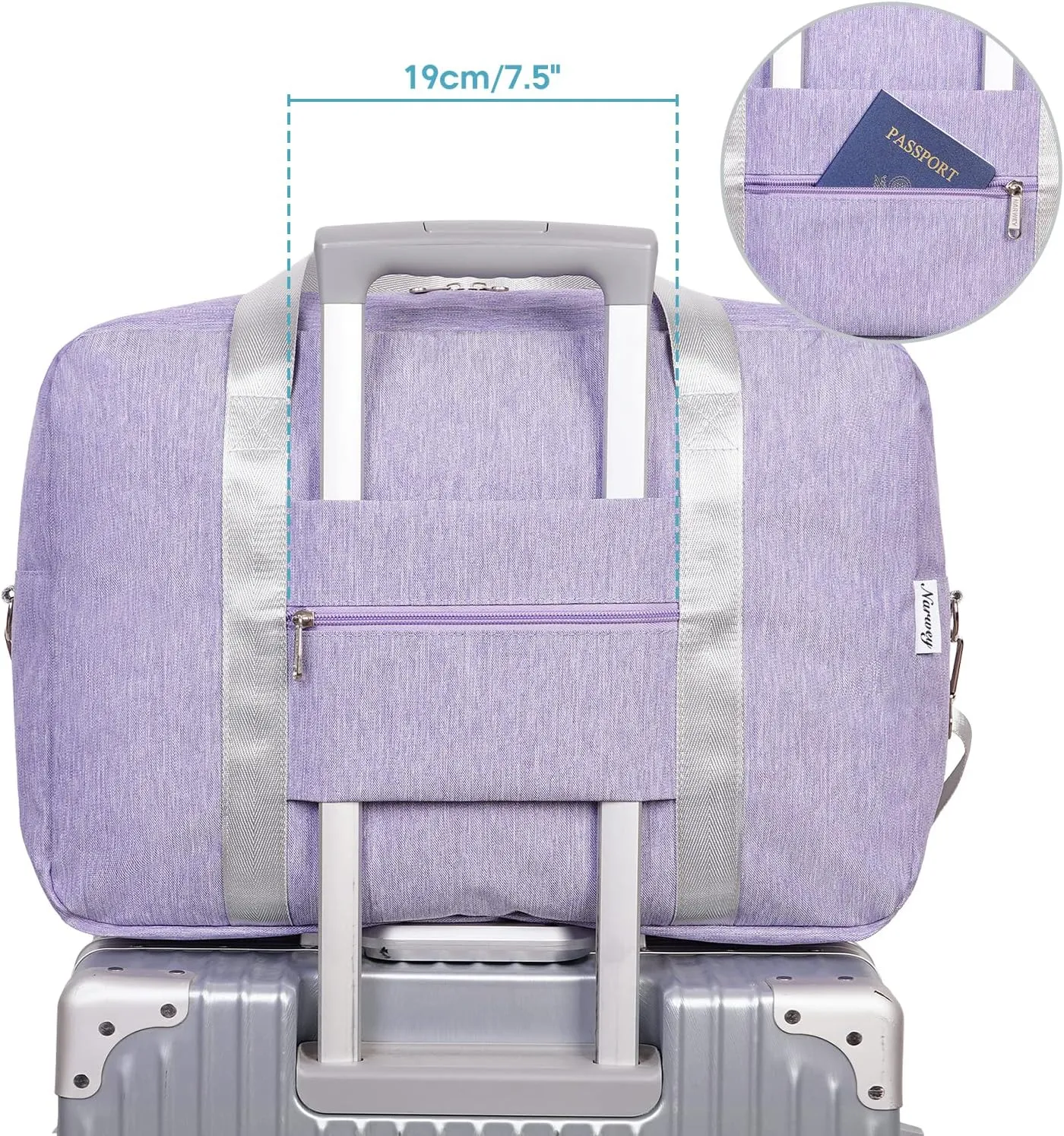 Small Carry On Bag For Spirit Airlines Personal Item Bag 18x14x8 Foldable Travel Duffel Bag Underseat Carry on Luggage for Women and Men 25L (Purple)