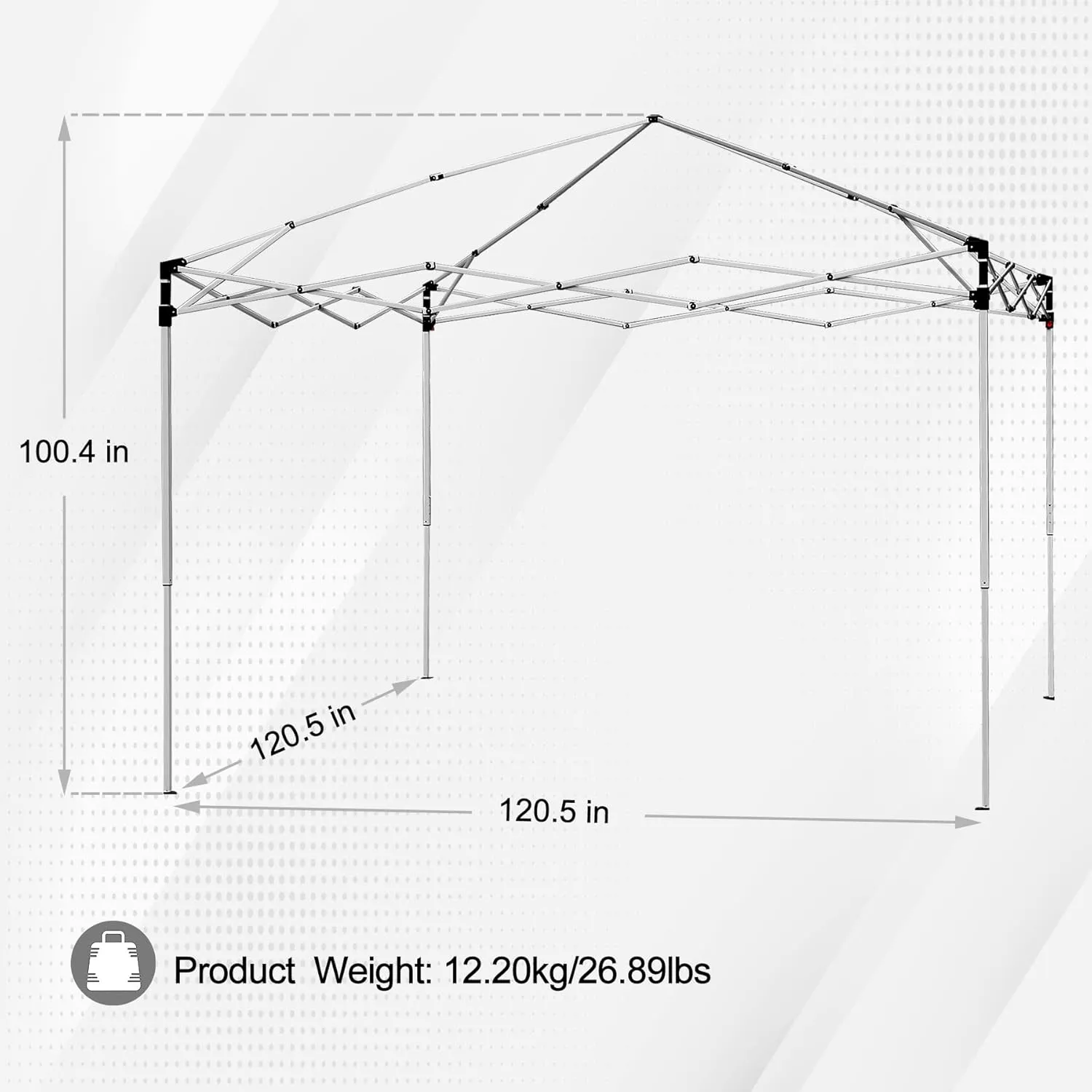 Smartxchoices 10 x 10 FT Pop Up Canopy Tent - Instant Outdoor Canopy with Wheeled Carry Bag, 4 Ropes, Straight Legs, Stakes,Height Adjustable Outdoor Tent Sun Protection Beach Shelter, White