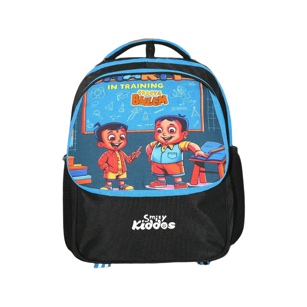 SMILY KIDDOS CHHOTA BHEEM PRESCHOOL BACKPACK 3 BLACK & T BLUE 12 INCHES