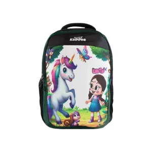 SMILY KIDDOS CHUTKI JUNIOR BACKPACK 1 GREEN 17 INCHES