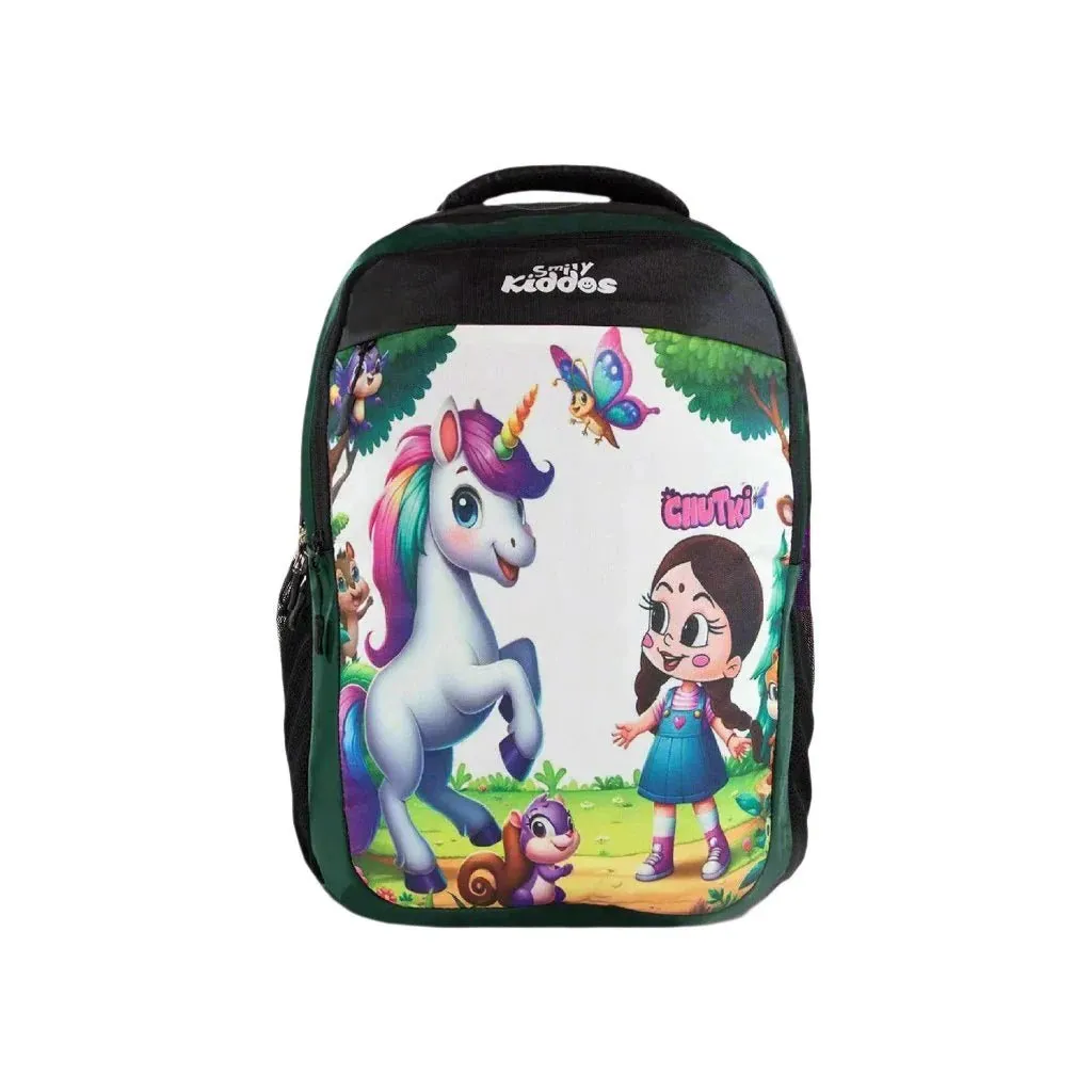 SMILY KIDDOS CHUTKI JUNIOR BACKPACK 1 GREEN 17 INCHES