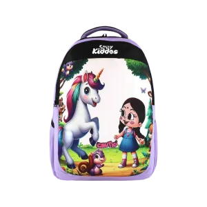 SMILY KIDDOS CHUTKI JUNIOR BACKPACK 1 PURPLE 17 INCHES