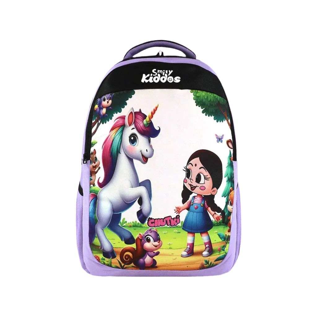 SMILY KIDDOS CHUTKI JUNIOR BACKPACK 1 PURPLE 17 INCHES
