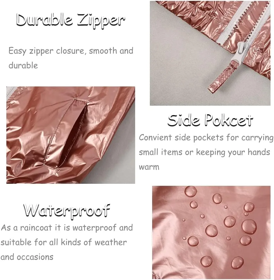 SNOW DREAMS Girls Waterproof Rain Jacket Windbreaker Lightweight Coat Kids Raincoat Outerwear