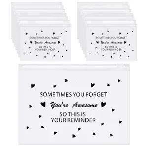 Sotiff 60 Pcs Inspirational Gifts for Women, Mother's Day Swag Bags Items, Bulk EVA Cosmetic Makeup Bag Employee Appreciation Gifts for Her Nurse Coworkers(Awesome,8 x 6 Inch)