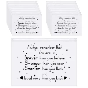 Sotiff 60 Pcs Inspirational Gifts for Women, Mother's Day Swag Bags Items, Bulk EVA Cosmetic Makeup Bag Employee Appreciation Gifts for Her Nurse Coworkers(You Are Braver,8 x 6 Inch)