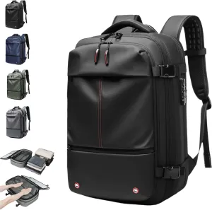 Space Vac Backpack, Spacevac Vacuum Compression Backpack,Expandable Waterproof Multifunctional Travel Password TSA Lock Bag (Black)