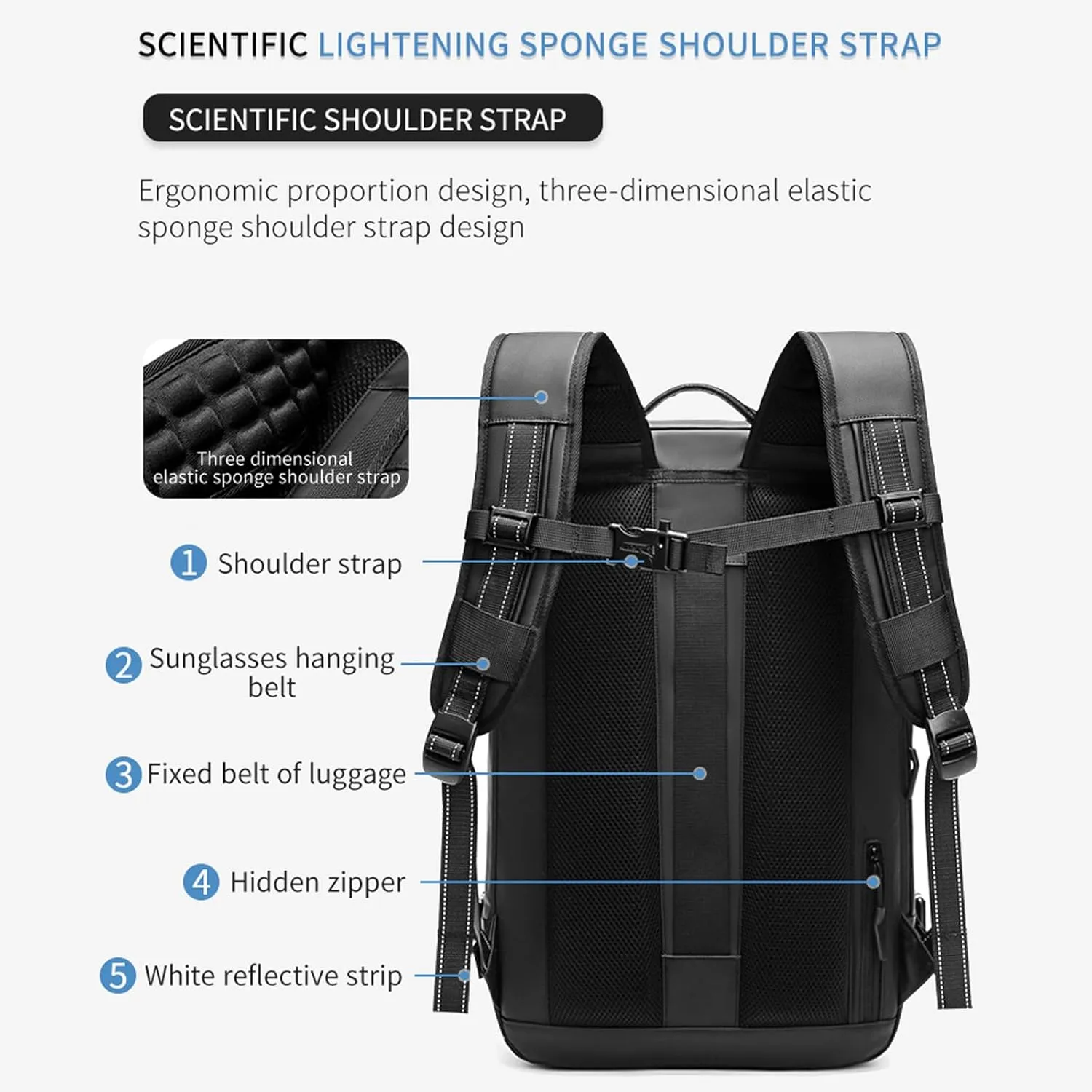 Space Vac Backpack, Spacevac Vacuum Compression Backpack,Expandable Waterproof Multifunctional Travel Password TSA Lock Bag (Black)