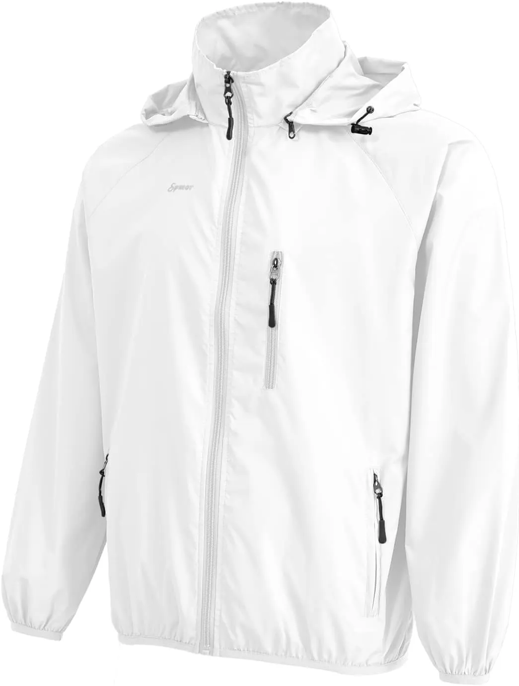Spmor Men's Lightweight Waterproof Jacket Packable Windbreaker Running Coat