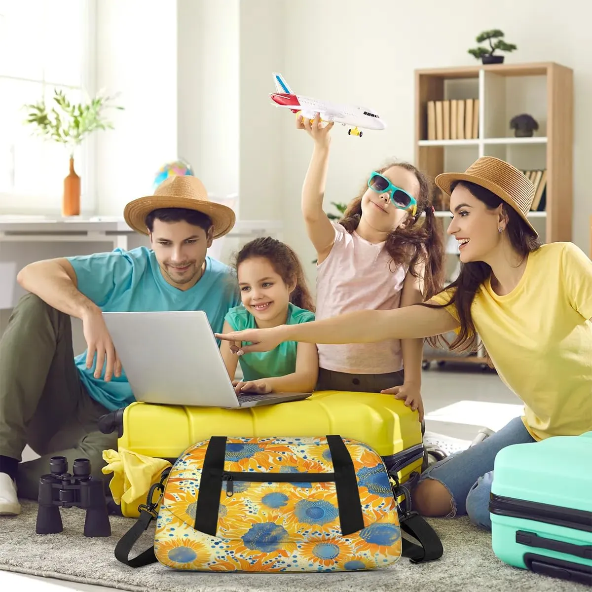 Sport Duffel Bag Abstract Sunflower Kids Gym Bag Weekender Overnight Bags for Boys Girls Teens Carry On Workout Travel Bag