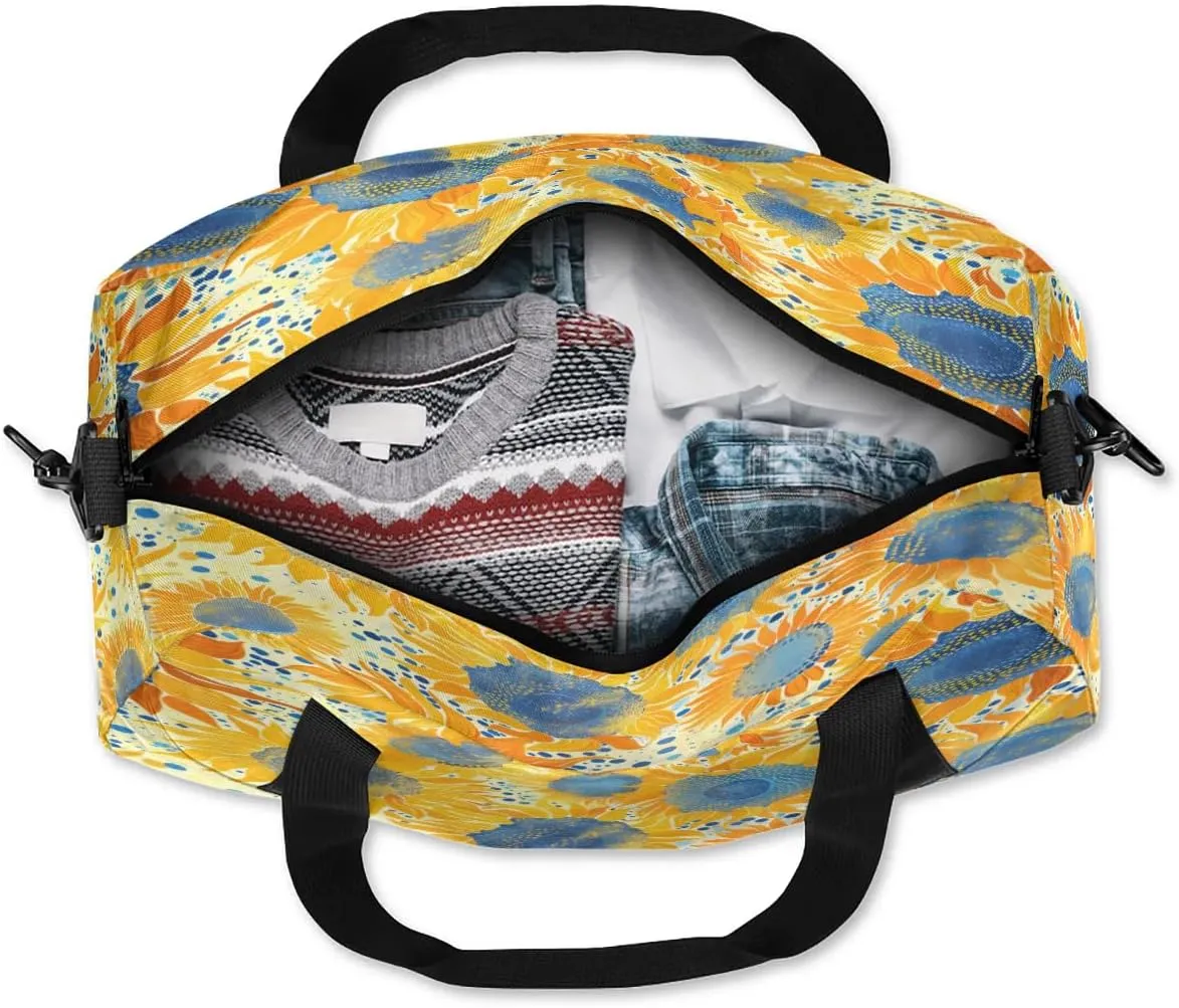Sport Duffel Bag Abstract Sunflower Kids Gym Bag Weekender Overnight Bags for Boys Girls Teens Carry On Workout Travel Bag