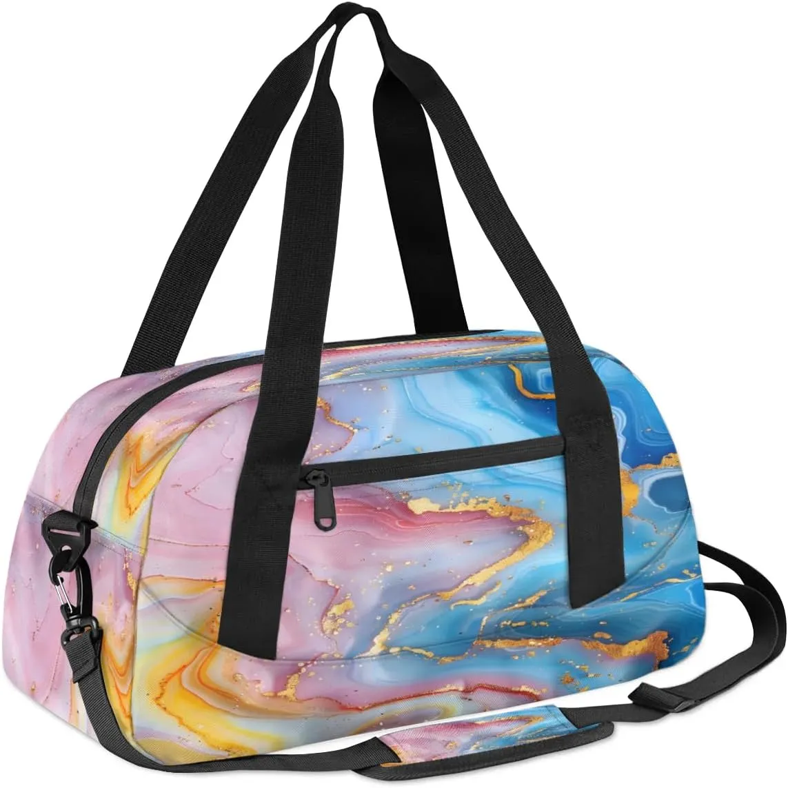 Sport Duffel Bag Attractive Marble Pattern Kids Gym Bag Weekender Overnight Bags for Boys Girls Teens Carry On Workout Travel Bag