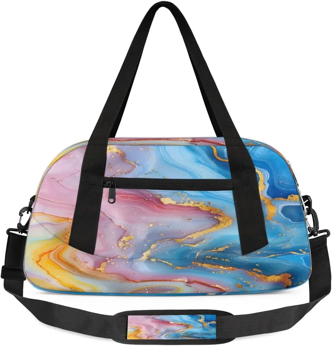 Sport Duffel Bag Attractive Marble Pattern Kids Gym Bag Weekender Overnight Bags for Boys Girls Teens Carry On Workout Travel Bag