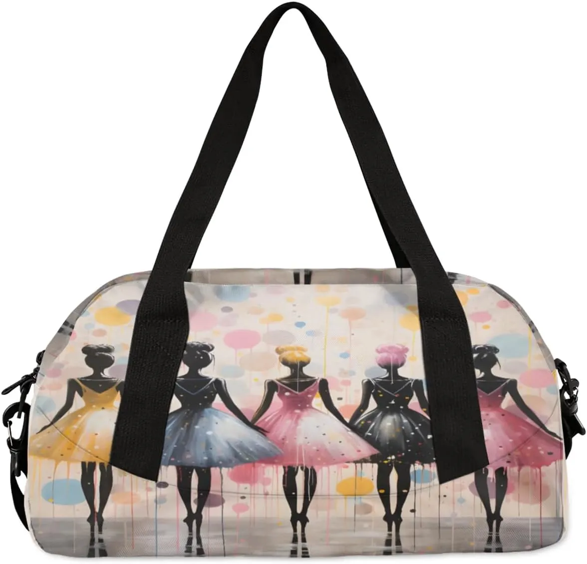 Sport Duffel Bag Ballet Dots Kids Gym Bag Weekender Overnight Bags for Boys Girls Teens Carry On Workout Travel Bag
