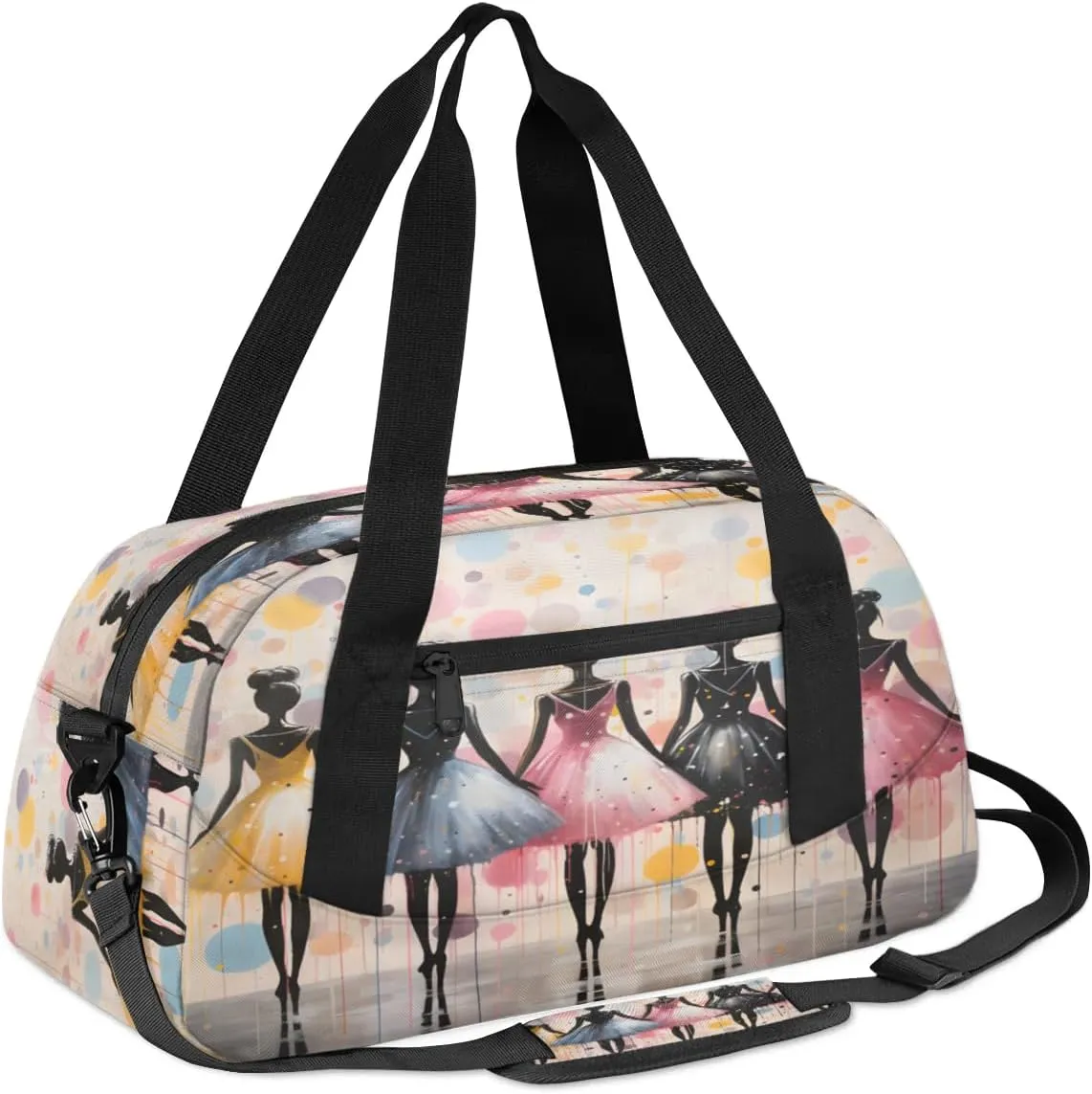 Sport Duffel Bag Ballet Dots Kids Gym Bag Weekender Overnight Bags for Boys Girls Teens Carry On Workout Travel Bag