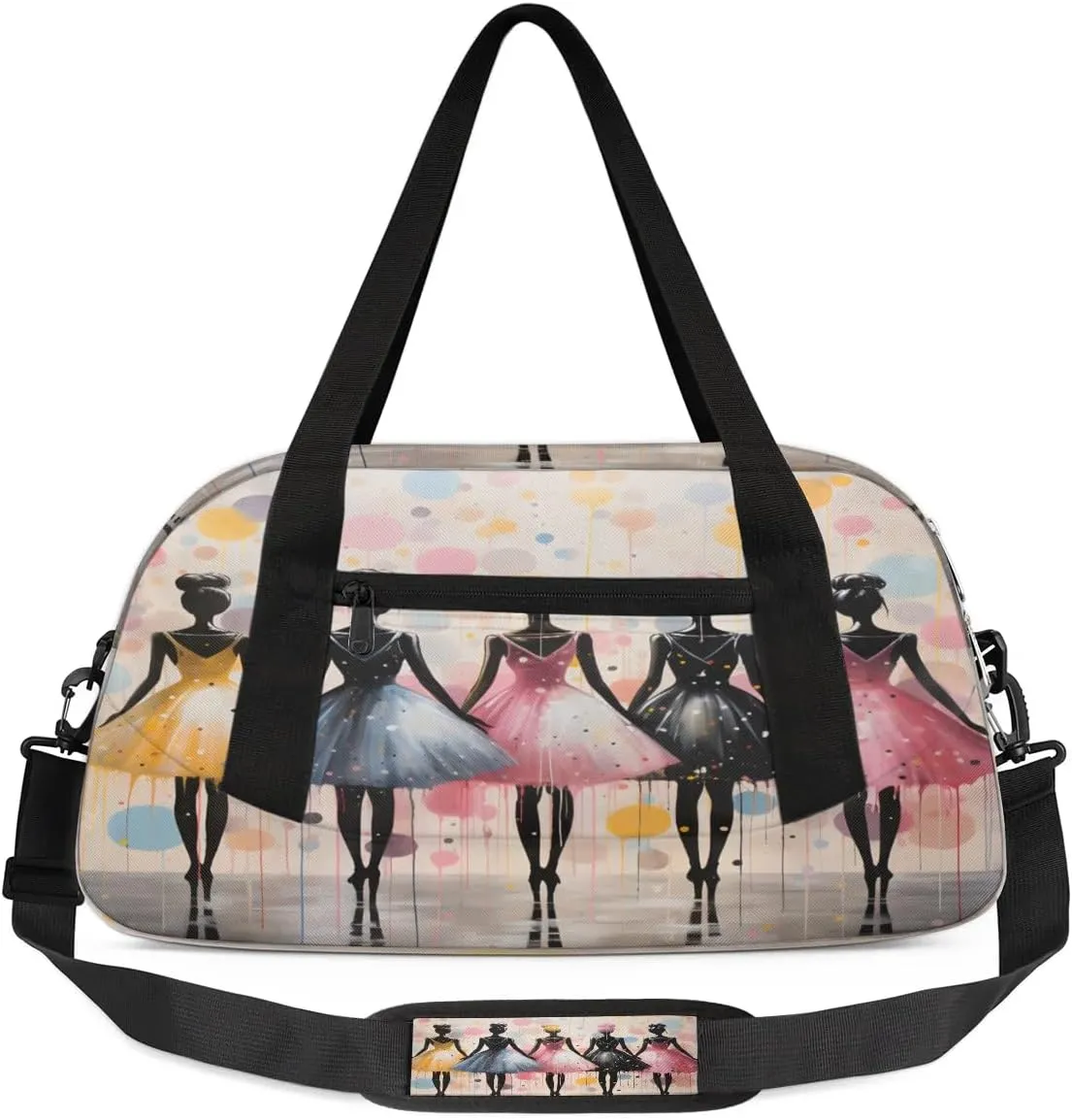 Sport Duffel Bag Ballet Dots Kids Gym Bag Weekender Overnight Bags for Boys Girls Teens Carry On Workout Travel Bag