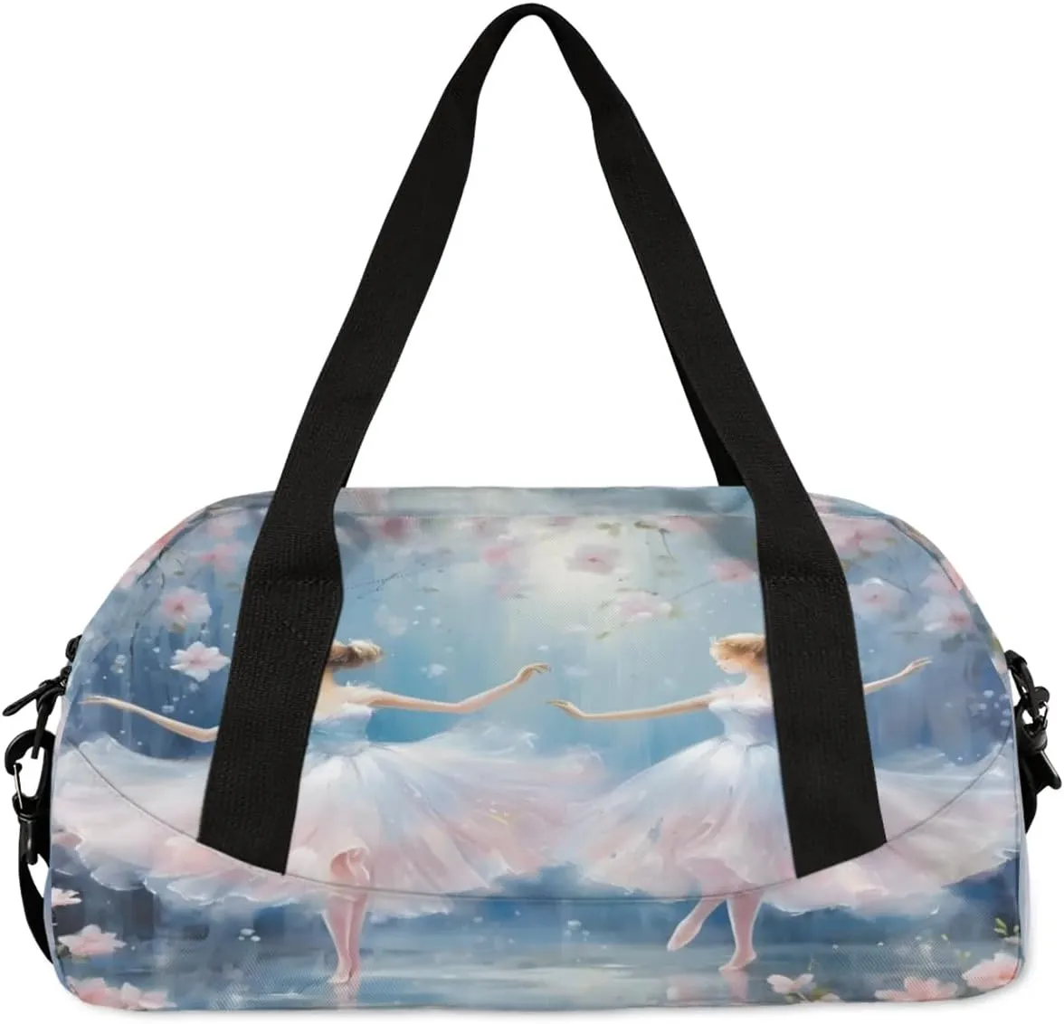 Sport Duffel Bag Ballet Flowers Kids Gym Bag Weekender Overnight Bags for Boys Girls Teens Carry On Workout Travel Bag