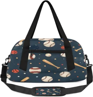 Sport Duffel Bag Baseball Theme Kids Gym Bag Weekender Overnight Bags for Boys Girls Teens Carry On Workout Travel Bag