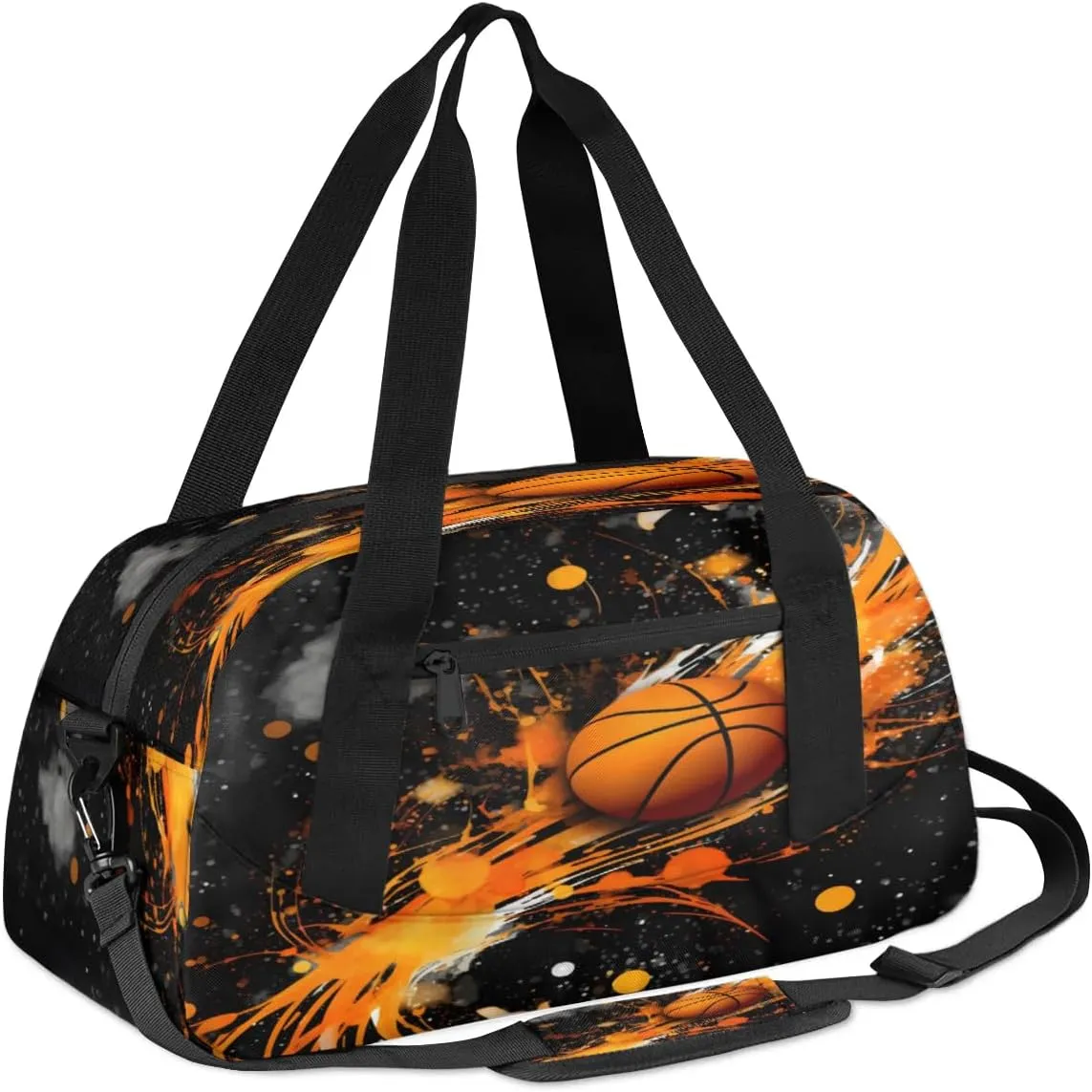 Sport Duffel Bag Basketball Theme Kids Gym Bag Weekender Overnight Bags for Boys Girls Teens Carry On Workout Travel Bag
