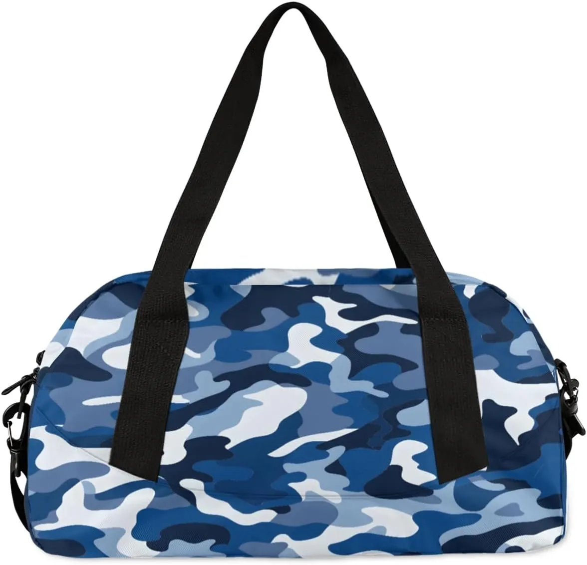 Sport Duffel Bag Blue Camo Kids Gym Bag Weekender Overnight Bags for Boys Girls Teens Carry On Workout Travel Bag