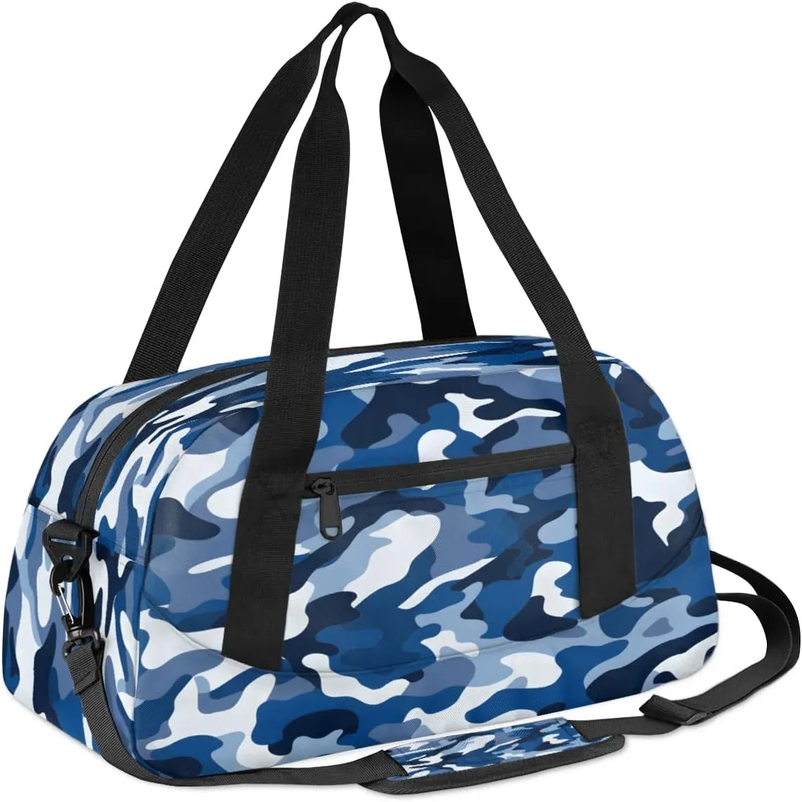 Sport Duffel Bag Blue Camo Kids Gym Bag Weekender Overnight Bags for Boys Girls Teens Carry On Workout Travel Bag