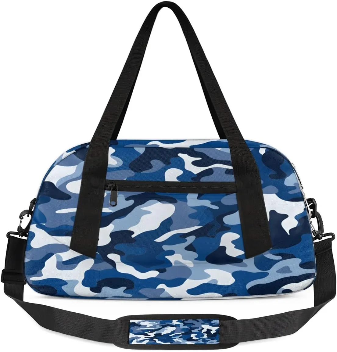 Sport Duffel Bag Blue Camo Kids Gym Bag Weekender Overnight Bags for Boys Girls Teens Carry On Workout Travel Bag