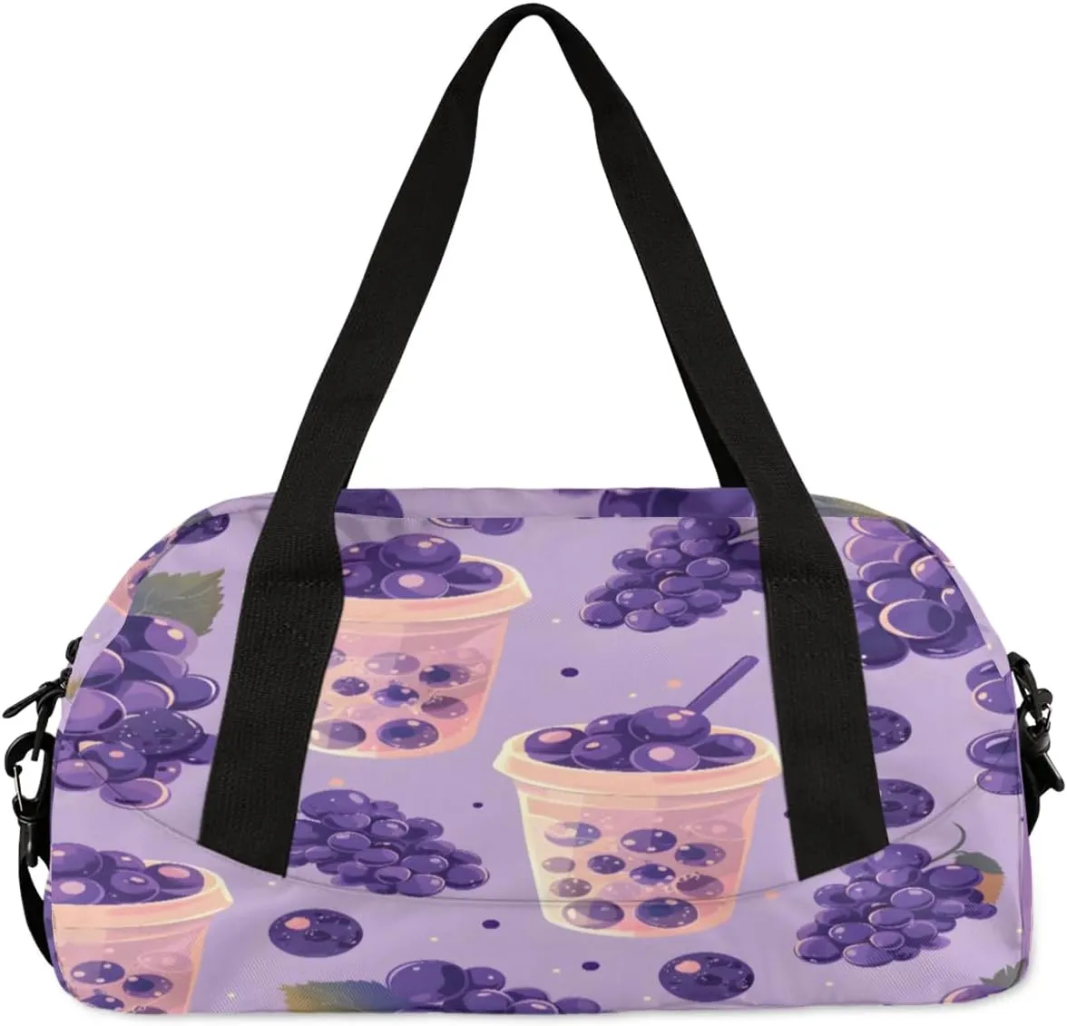 Sport Duffel Bag Blueberry Drink Print Kids Gym Bag Weekender Overnight Bags for Boys Girls Teens Carry On Workout Travel Bag