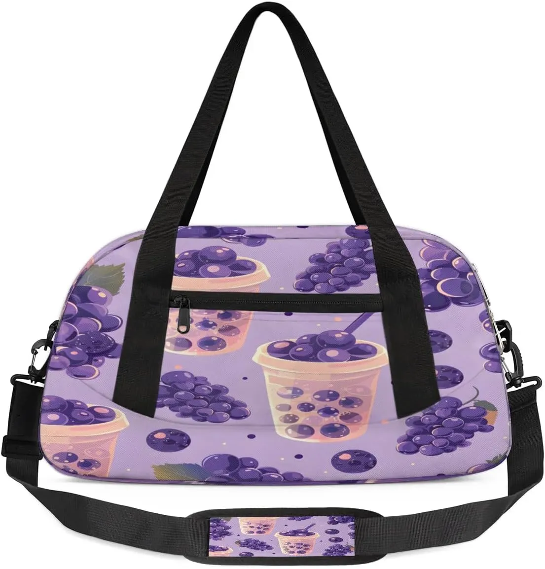 Sport Duffel Bag Blueberry Drink Print Kids Gym Bag Weekender Overnight Bags for Boys Girls Teens Carry On Workout Travel Bag