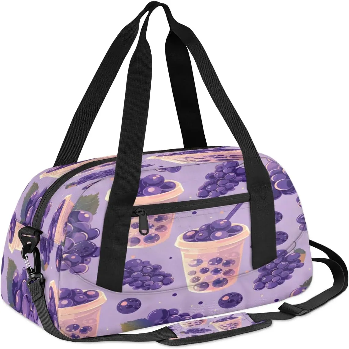 Sport Duffel Bag Blueberry Drink Print Kids Gym Bag Weekender Overnight Bags for Boys Girls Teens Carry On Workout Travel Bag