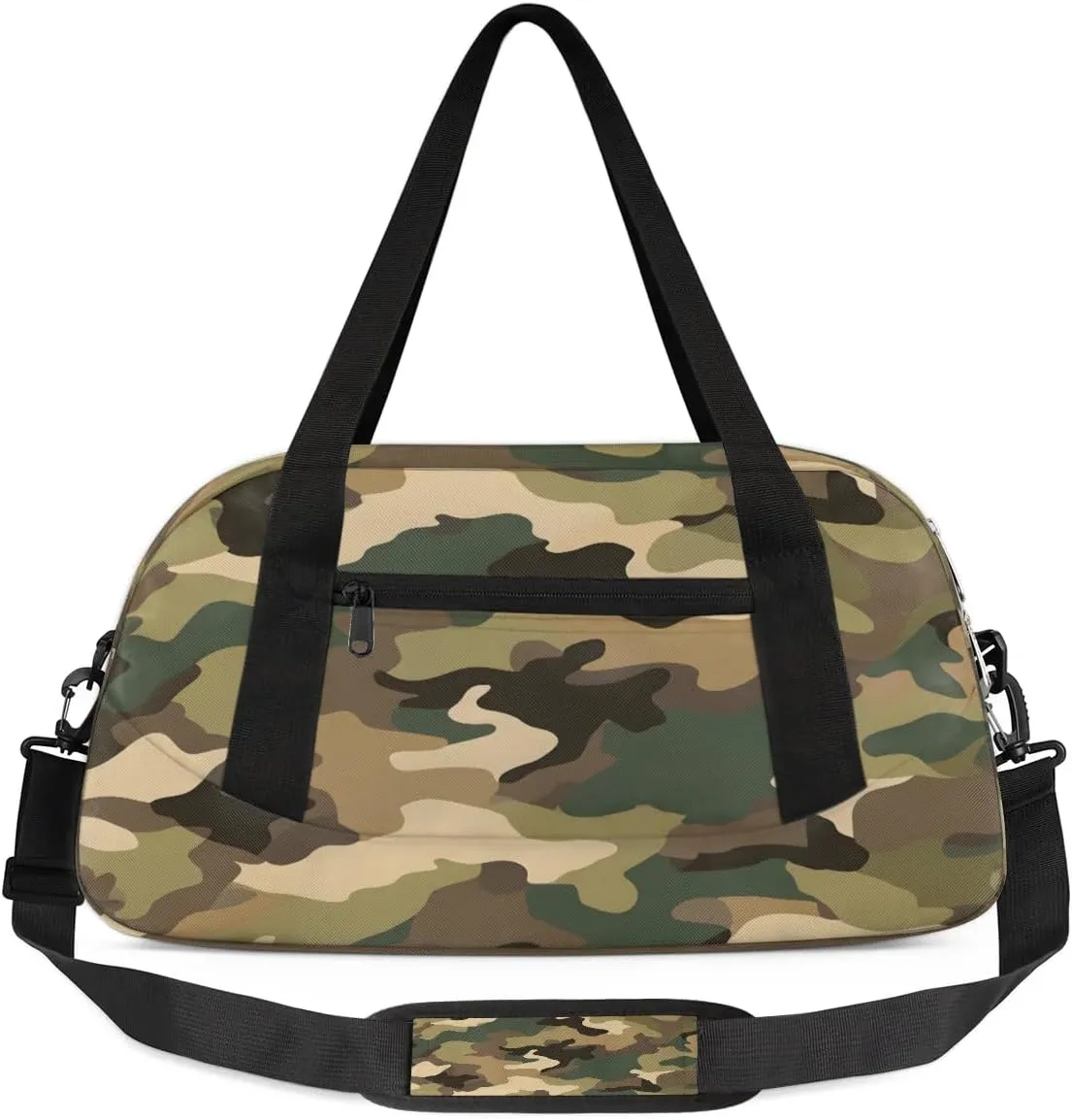 Sport Duffel Bag Brown Green Camo Kids Gym Bag Weekender Overnight Bags for Boys Girls Teens Carry On Workout Travel Bag