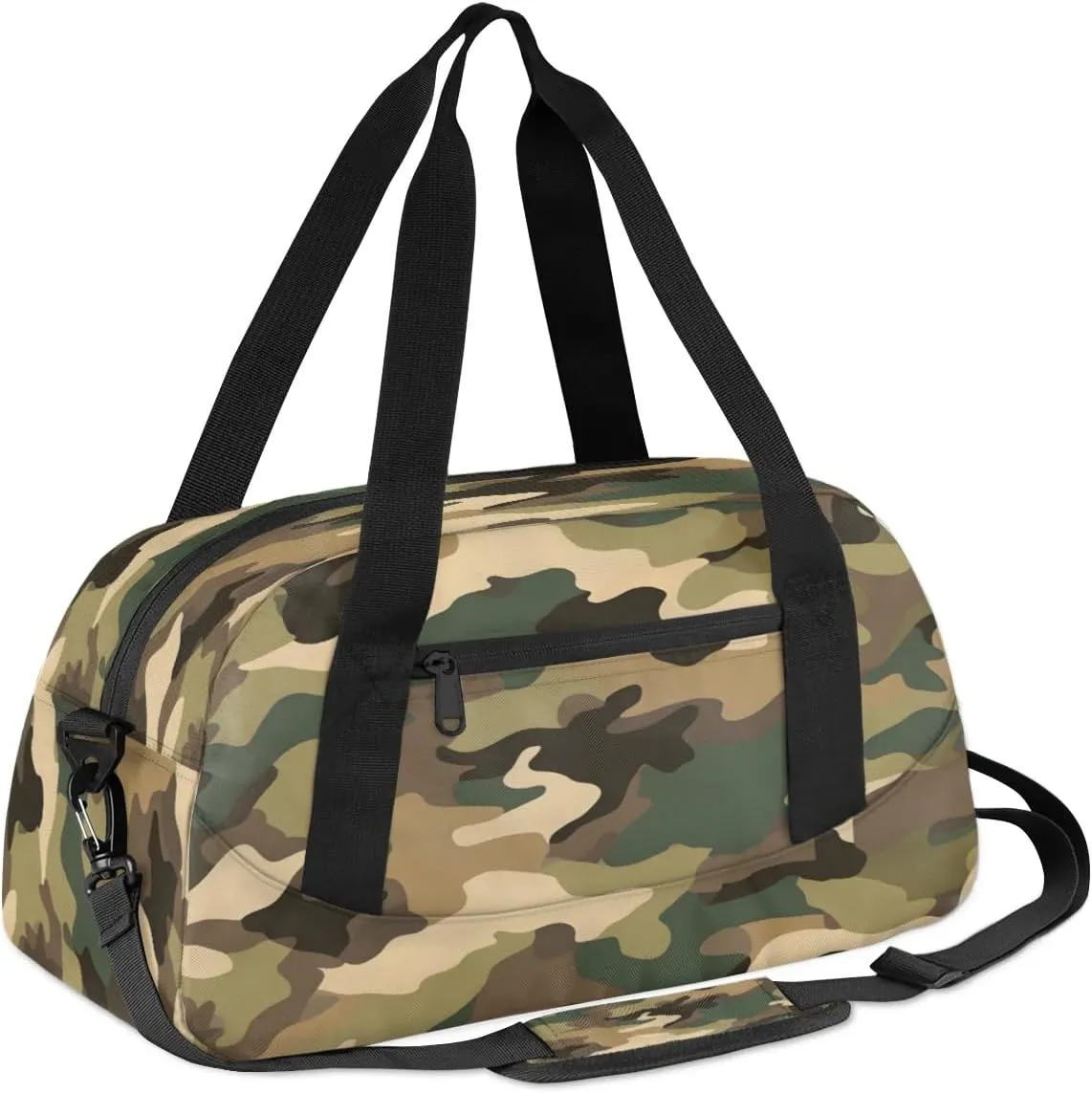 Sport Duffel Bag Brown Green Camo Kids Gym Bag Weekender Overnight Bags for Boys Girls Teens Carry On Workout Travel Bag