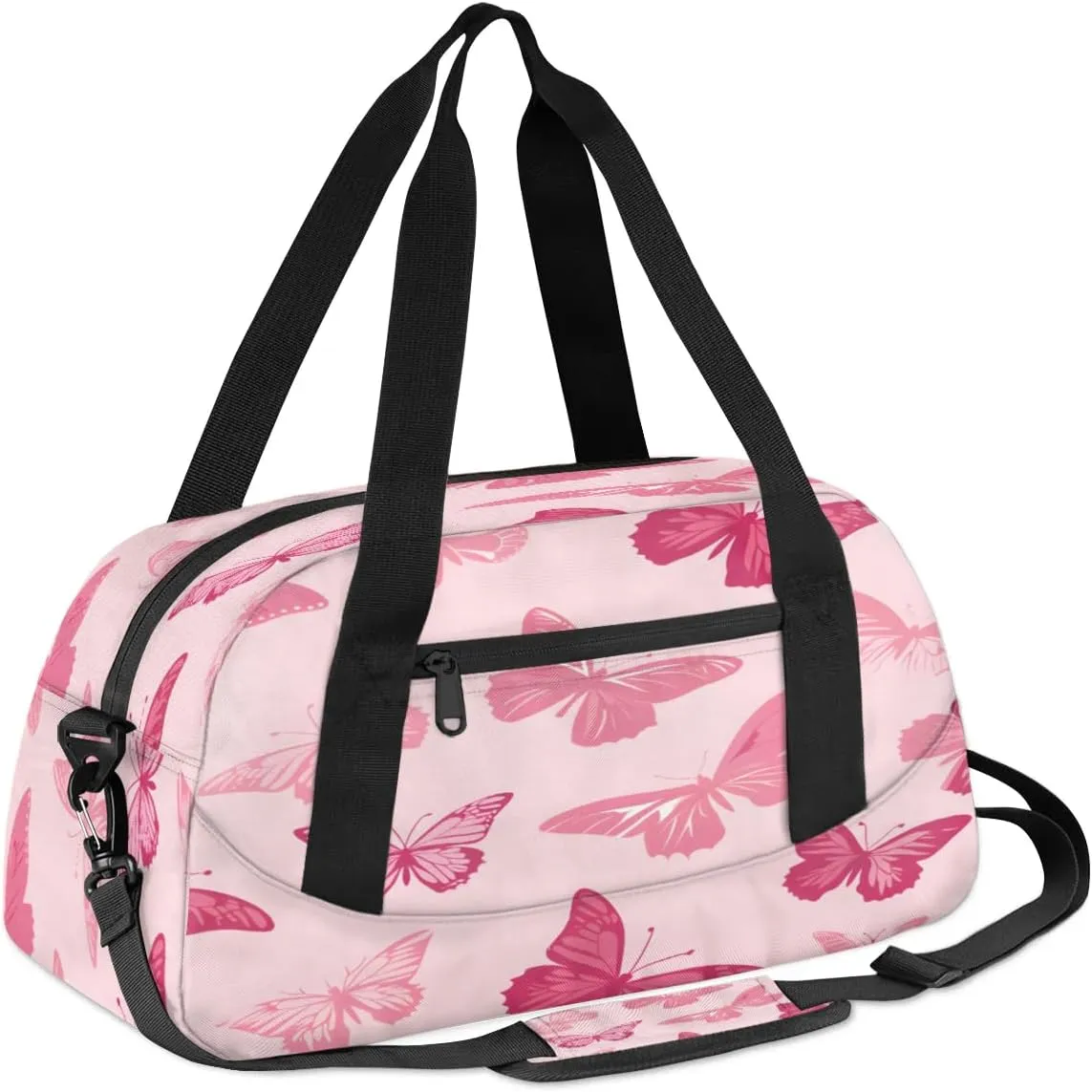 Sport Duffel Bag Butterflies Theme Kids Gym Bag Weekender Overnight Bags for Boys Girls Teens Carry On Workout Travel Bag