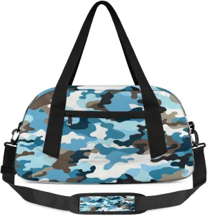 Sport Duffel Bag Camo Print Kids Gym Bag Weekender Overnight Bags for Boys Girls Teens Carry On Workout Travel Bag