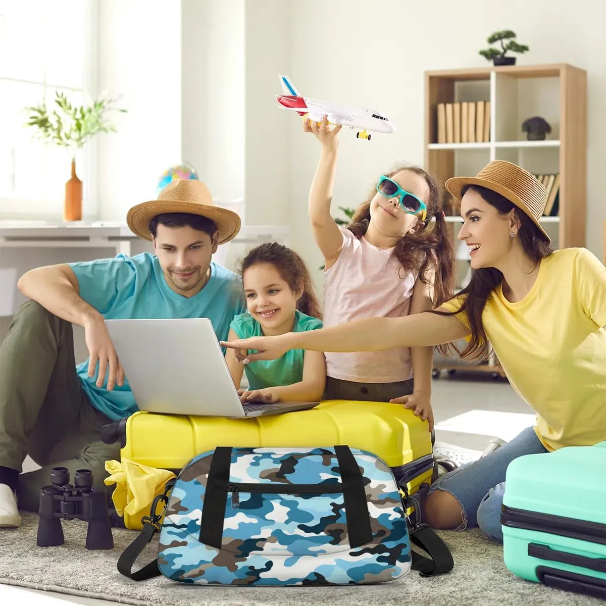 Sport Duffel Bag Camo Print Kids Gym Bag Weekender Overnight Bags for Boys Girls Teens Carry On Workout Travel Bag