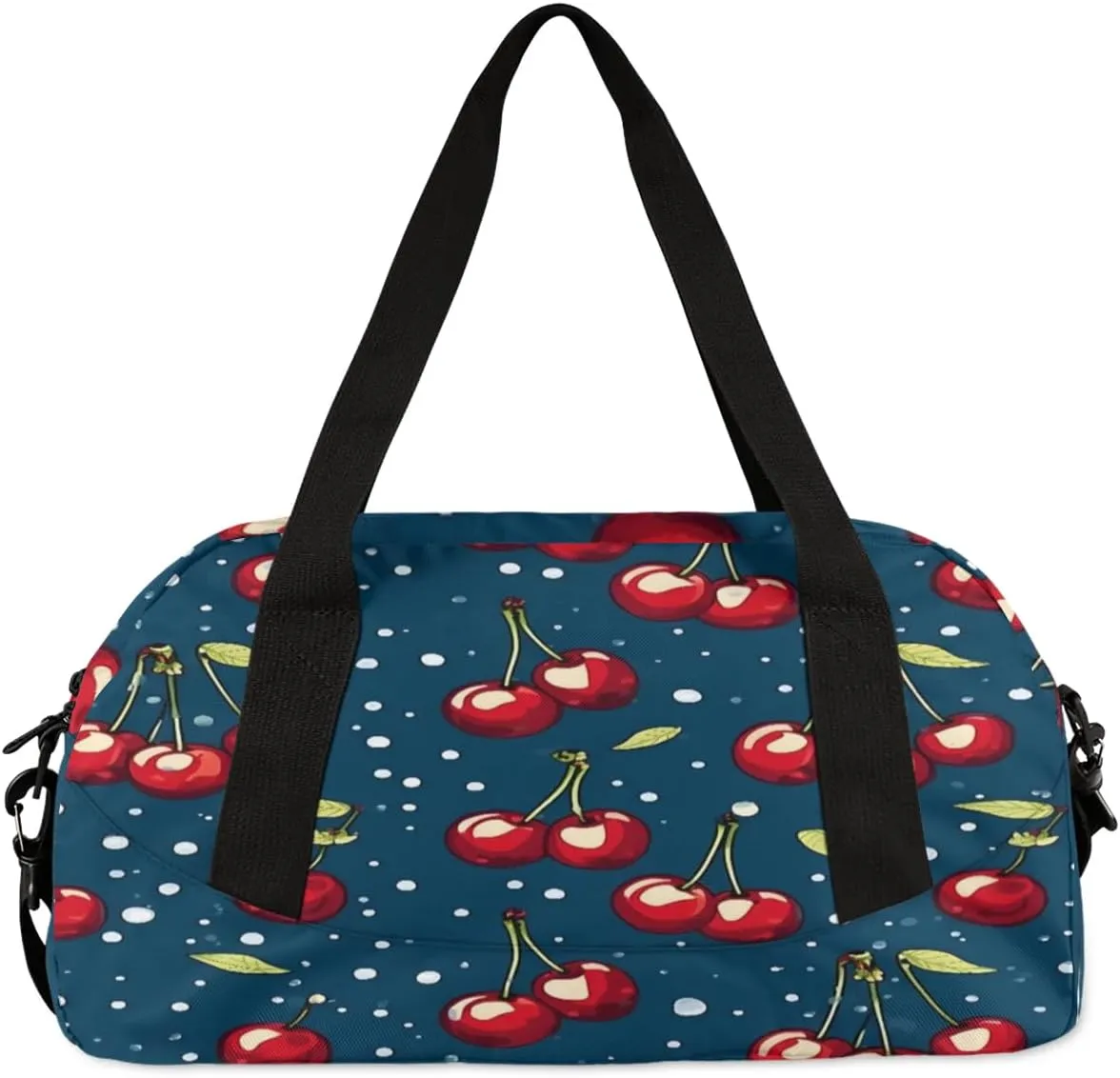 Sport Duffel Bag Cherry Style Kids Gym Bag Weekender Overnight Bags for Boys Girls Teens Carry On Workout Travel Bag