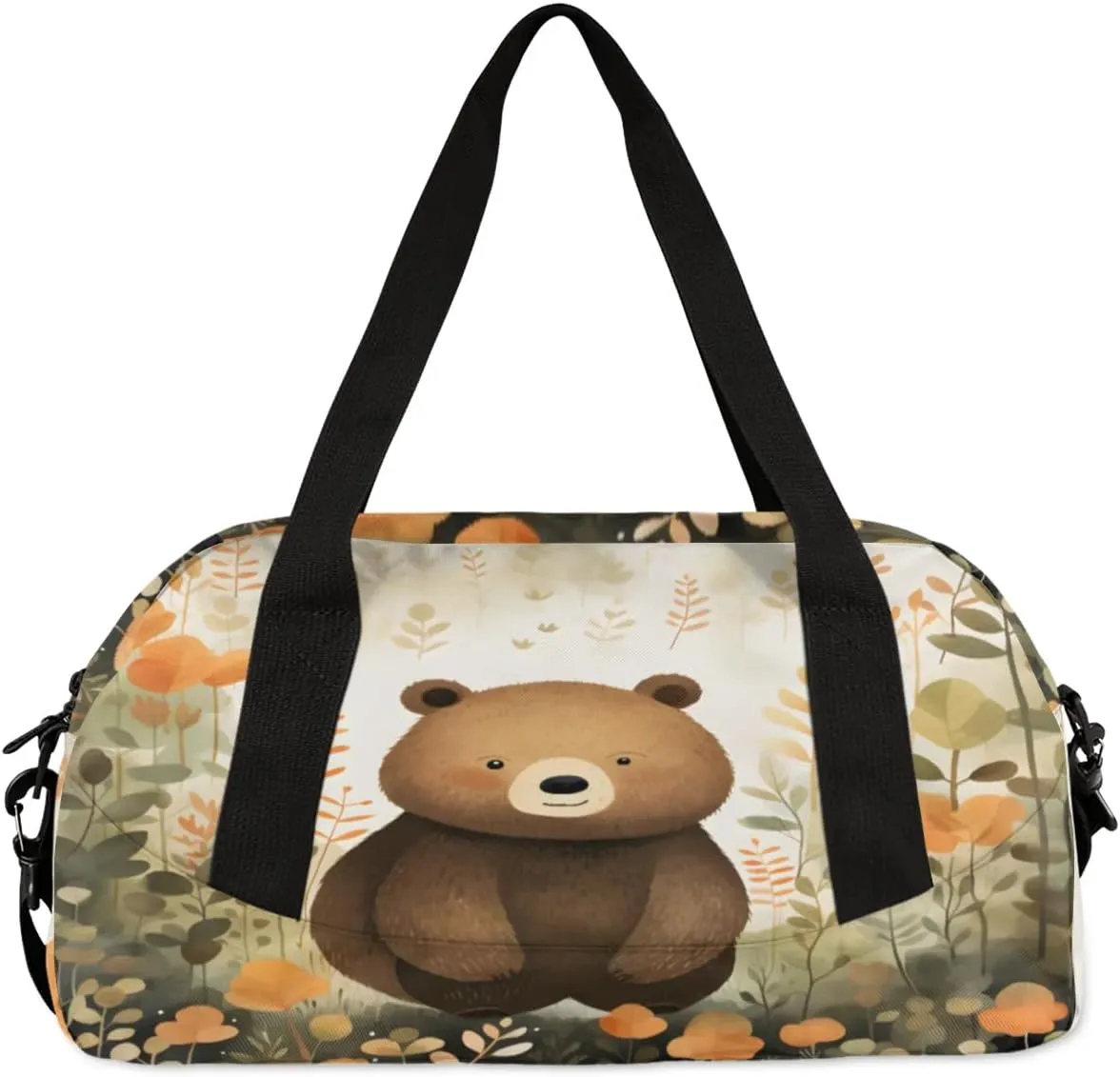 Sport Duffel Bag Cute Bear Kids Gym Bag Weekender Overnight Bags for Boys Girls Teens Carry On Workout Travel Bag