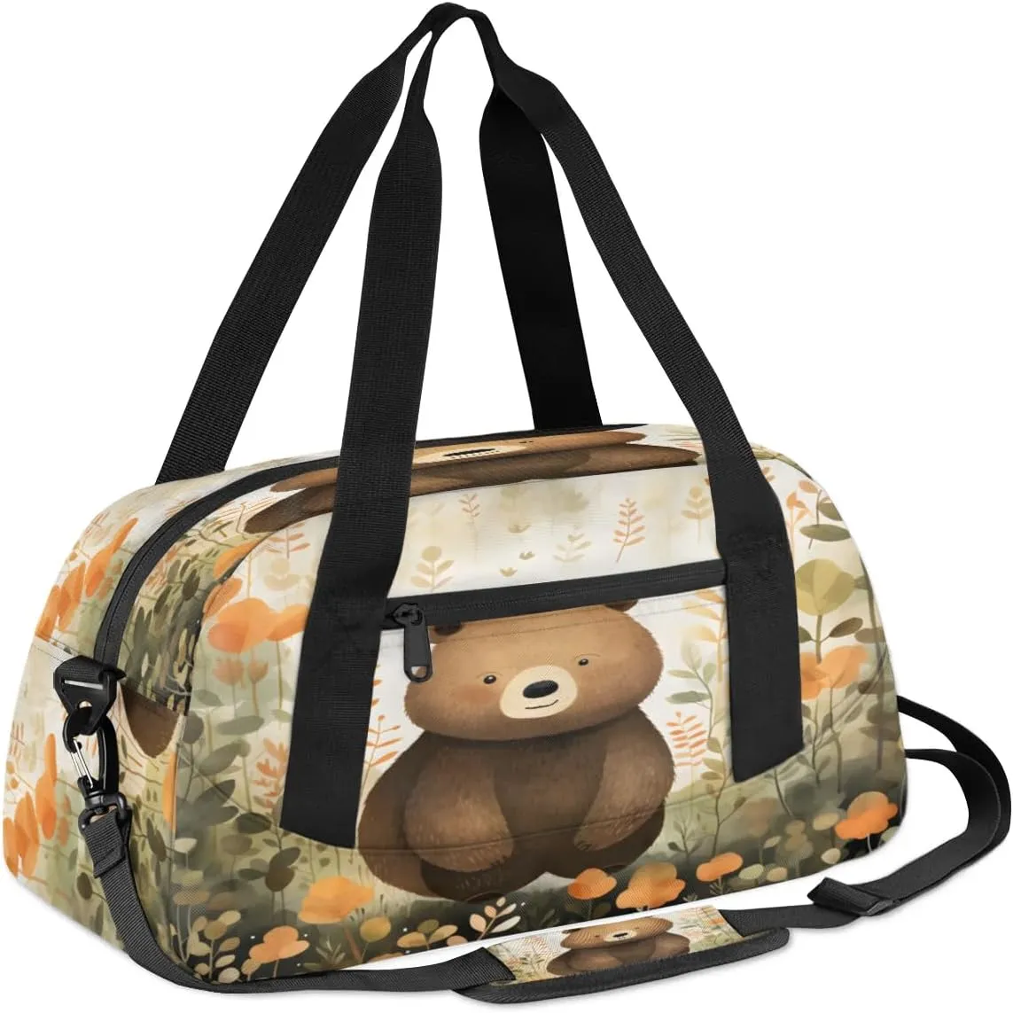 Sport Duffel Bag Cute Bear Kids Gym Bag Weekender Overnight Bags for Boys Girls Teens Carry On Workout Travel Bag