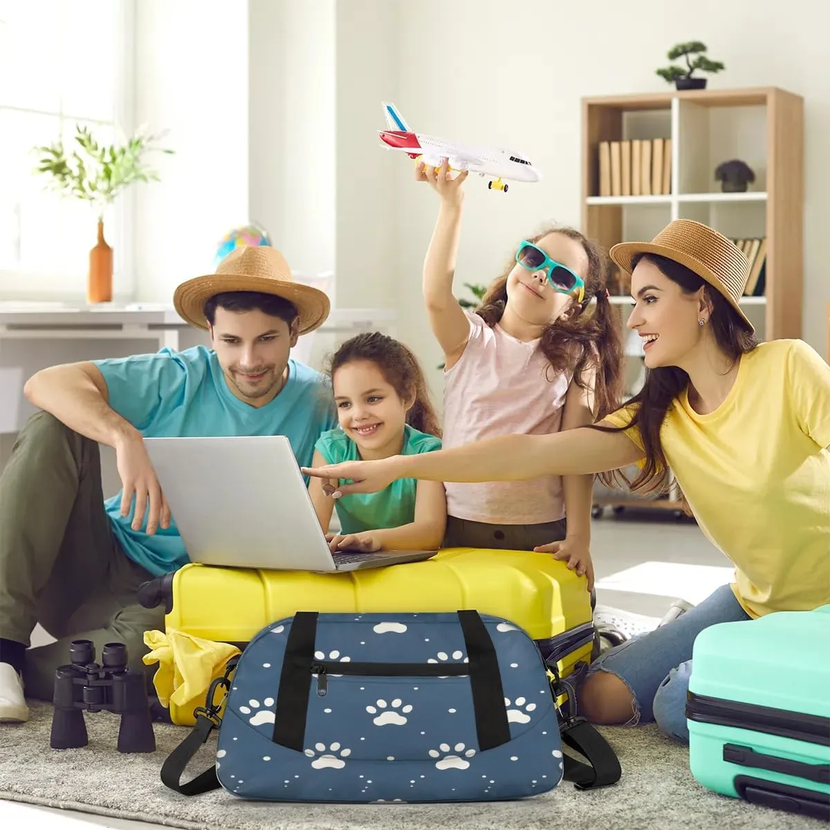 Sport Duffel Bag Cute Paw Prints Kids Gym Bag Weekender Overnight Bags for Boys Girls Teens Carry On Workout Travel Bag