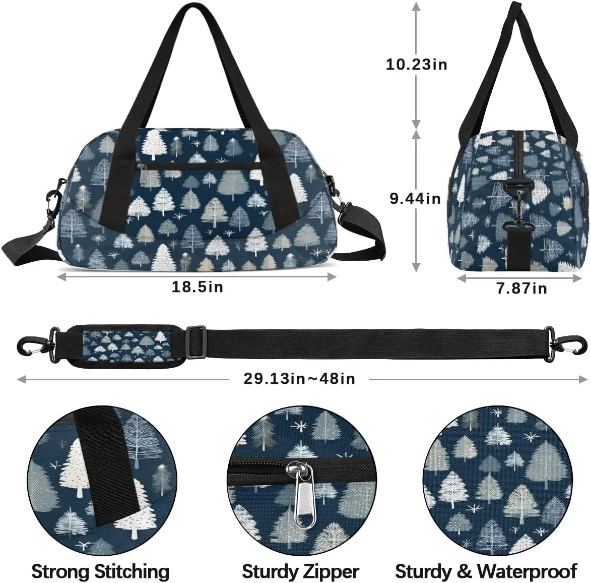 Sport Duffel Bag Cute Tree Kids Gym Bag Weekender Overnight Bags for Boys Girls Teens Carry On Workout Travel Bag