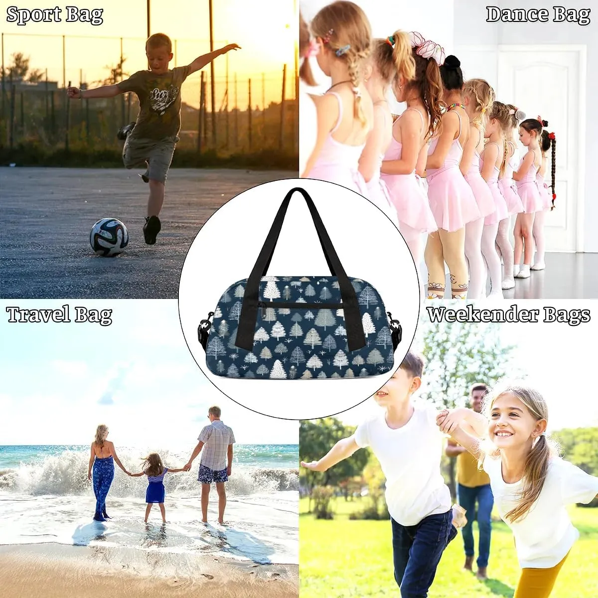 Sport Duffel Bag Cute Tree Kids Gym Bag Weekender Overnight Bags for Boys Girls Teens Carry On Workout Travel Bag