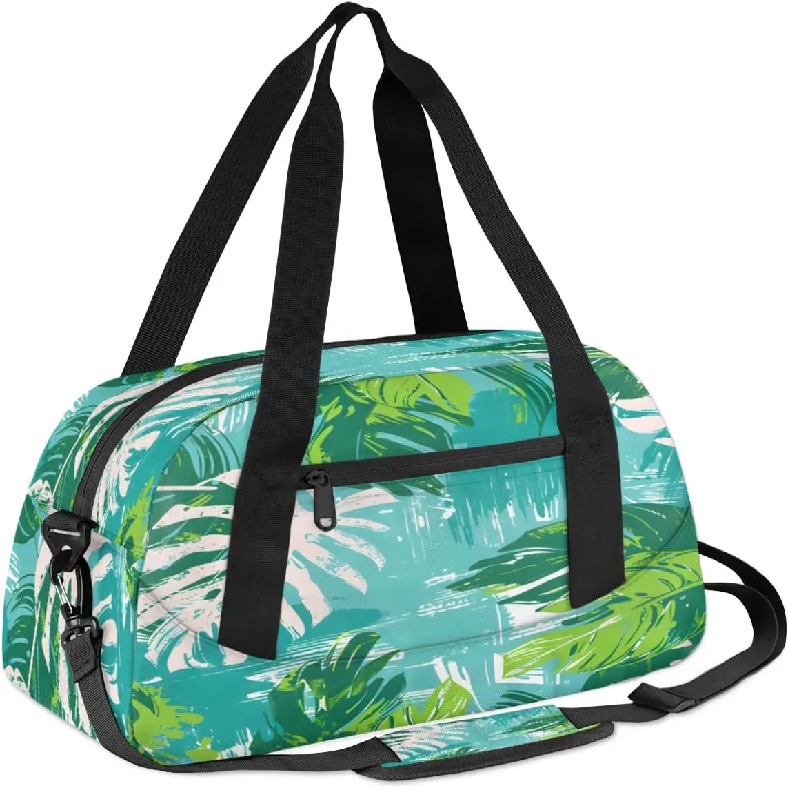 Sport Duffel Bag Fern Leaf Theme Kids Gym Bag Weekender Overnight Bags for Boys Girls Teens Carry On Workout Travel Bag
