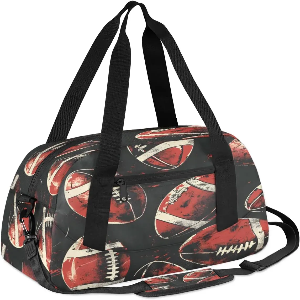 Sport Duffel Bag Football Prints Kids Gym Bag Weekender Overnight Bags for Boys Girls Teens Carry On Workout Travel Bag